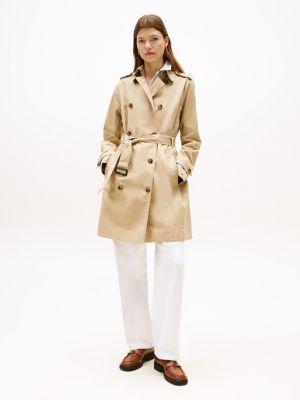double-breasted belted trench coat
