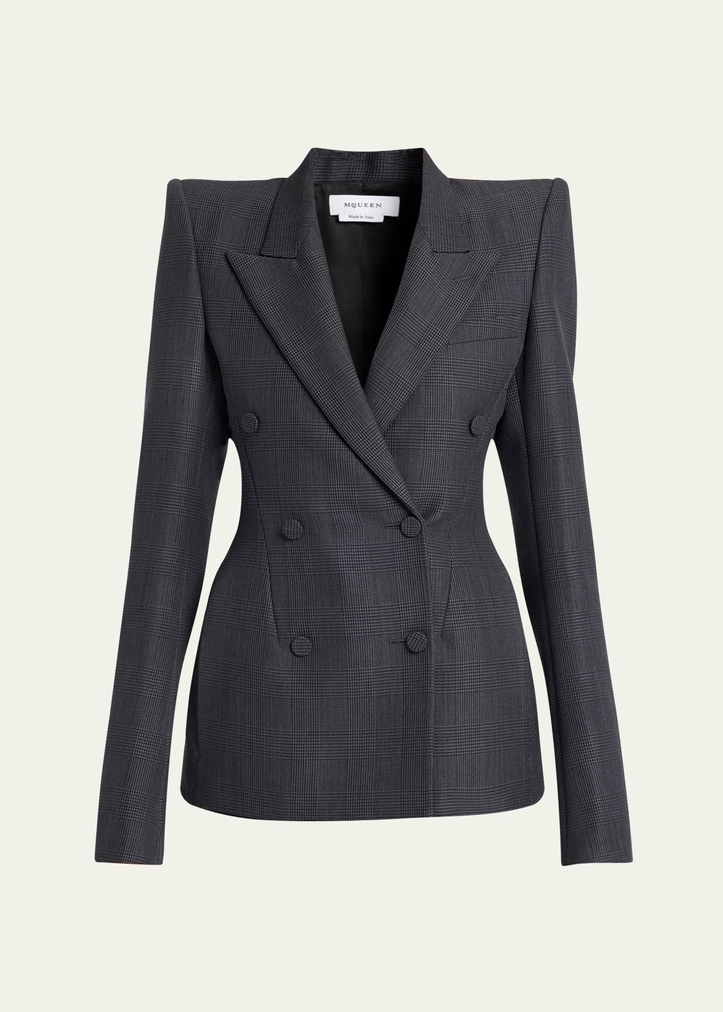 double-breasted sculpted blazer