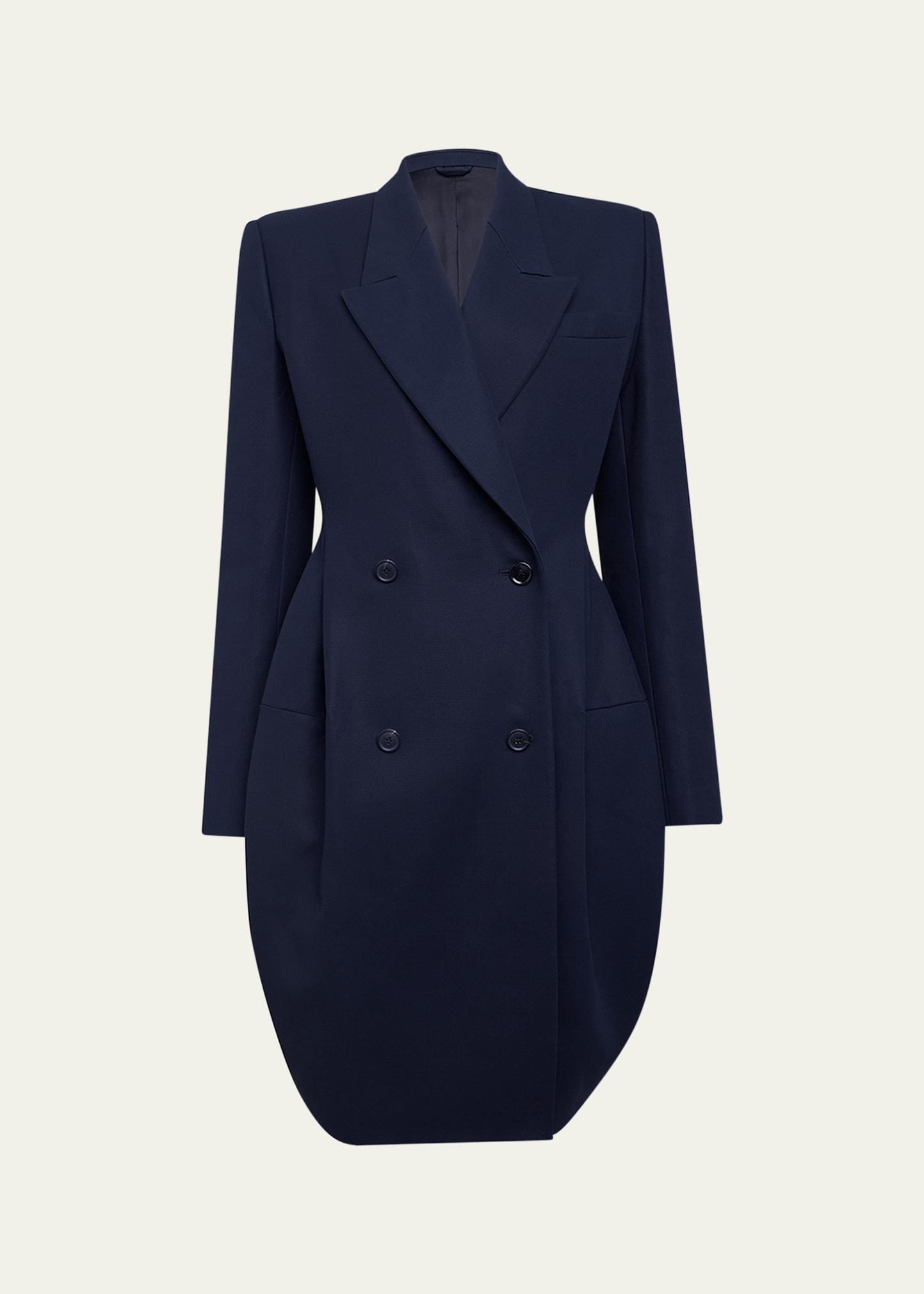 double-breasted tailored cropped coat