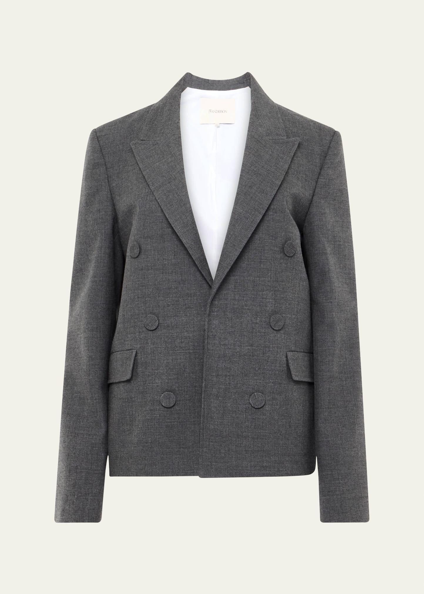 double breasted tailored wool jacket