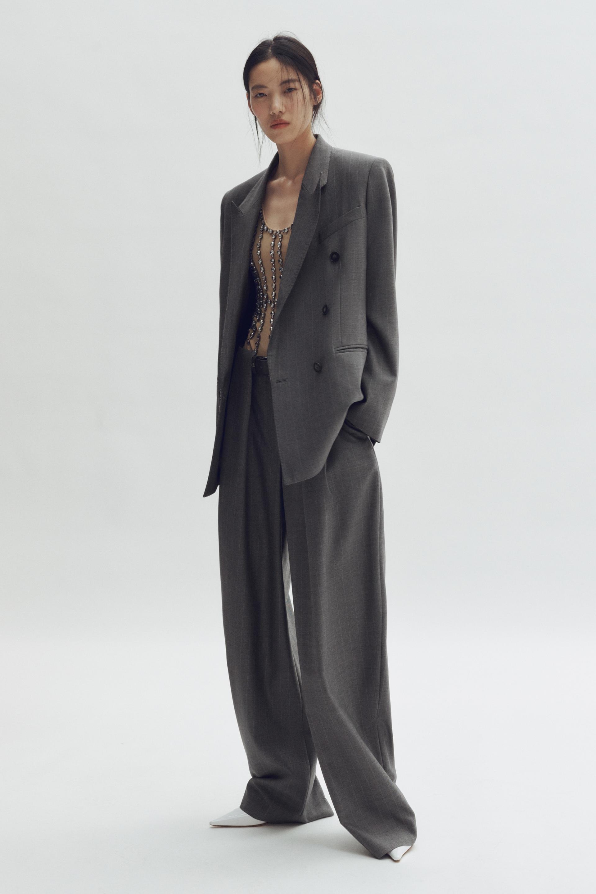 double-breasted wool blazer