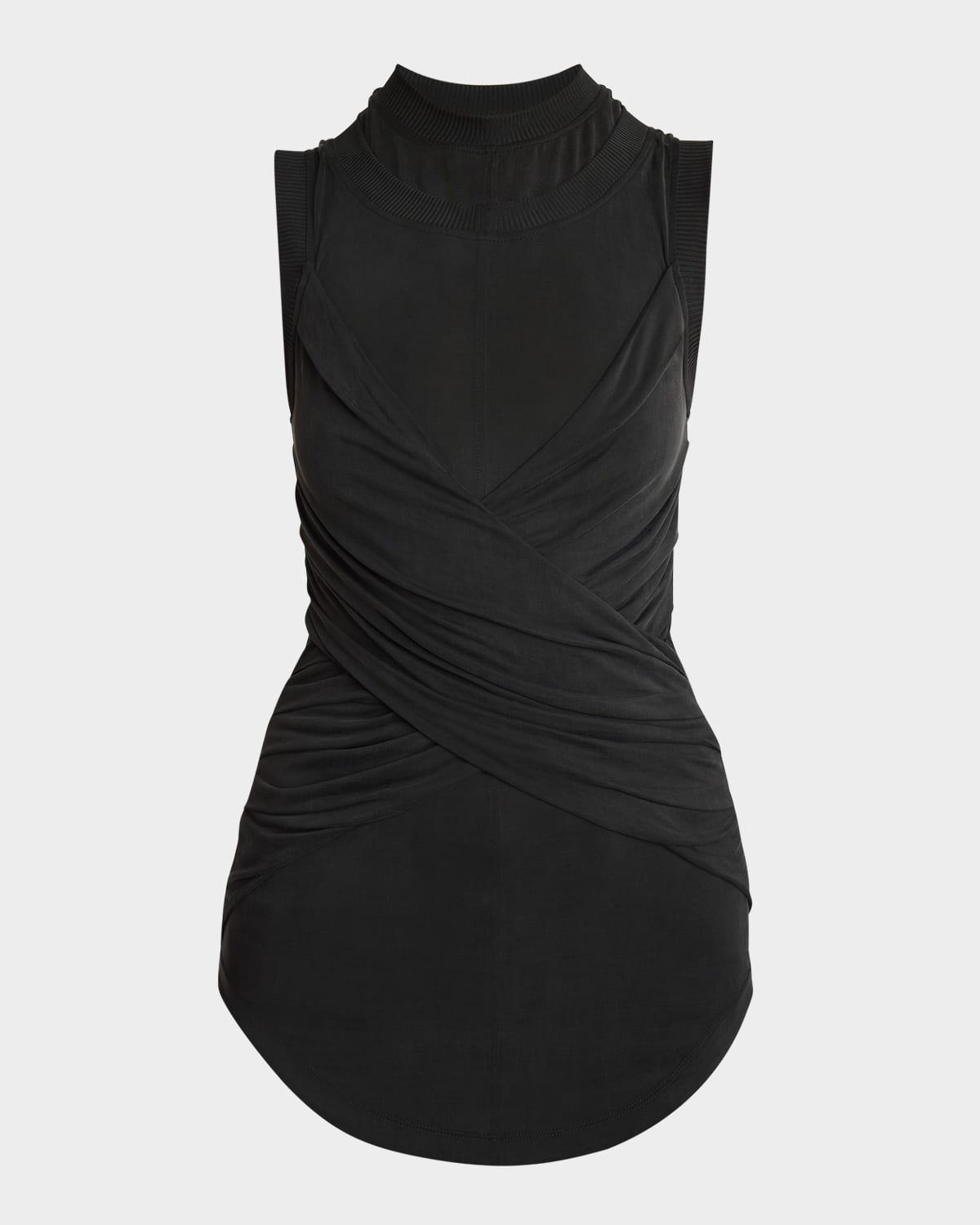 double-collar twisted tank top