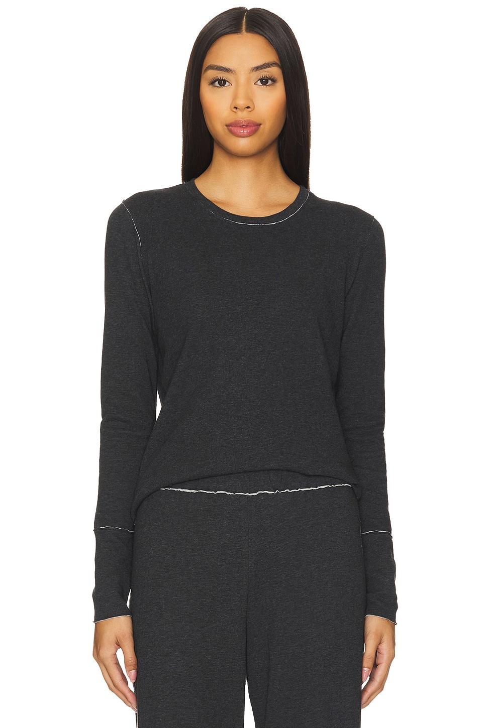 double face long sleeve crew neck top