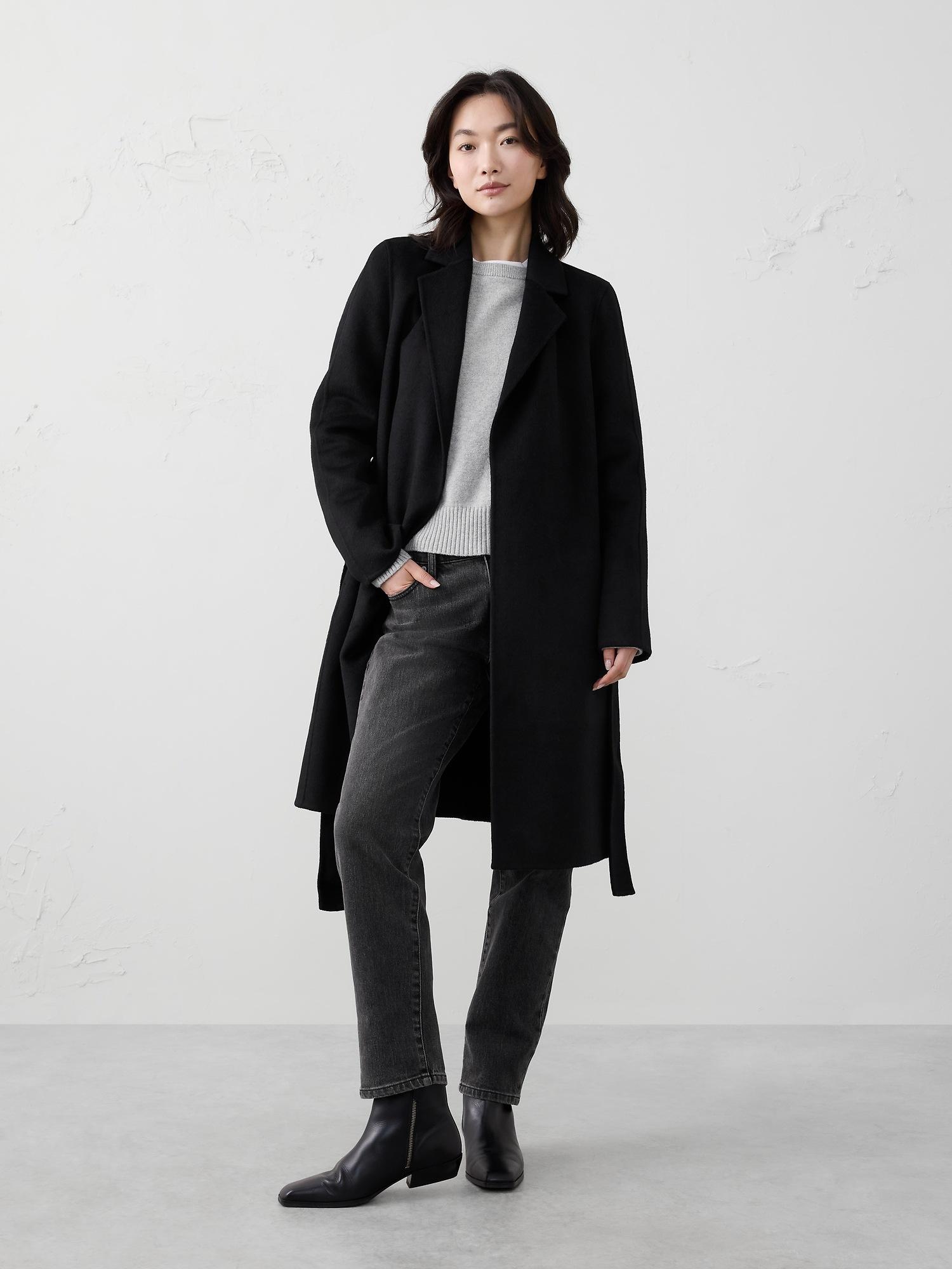 double face tie-waist coat