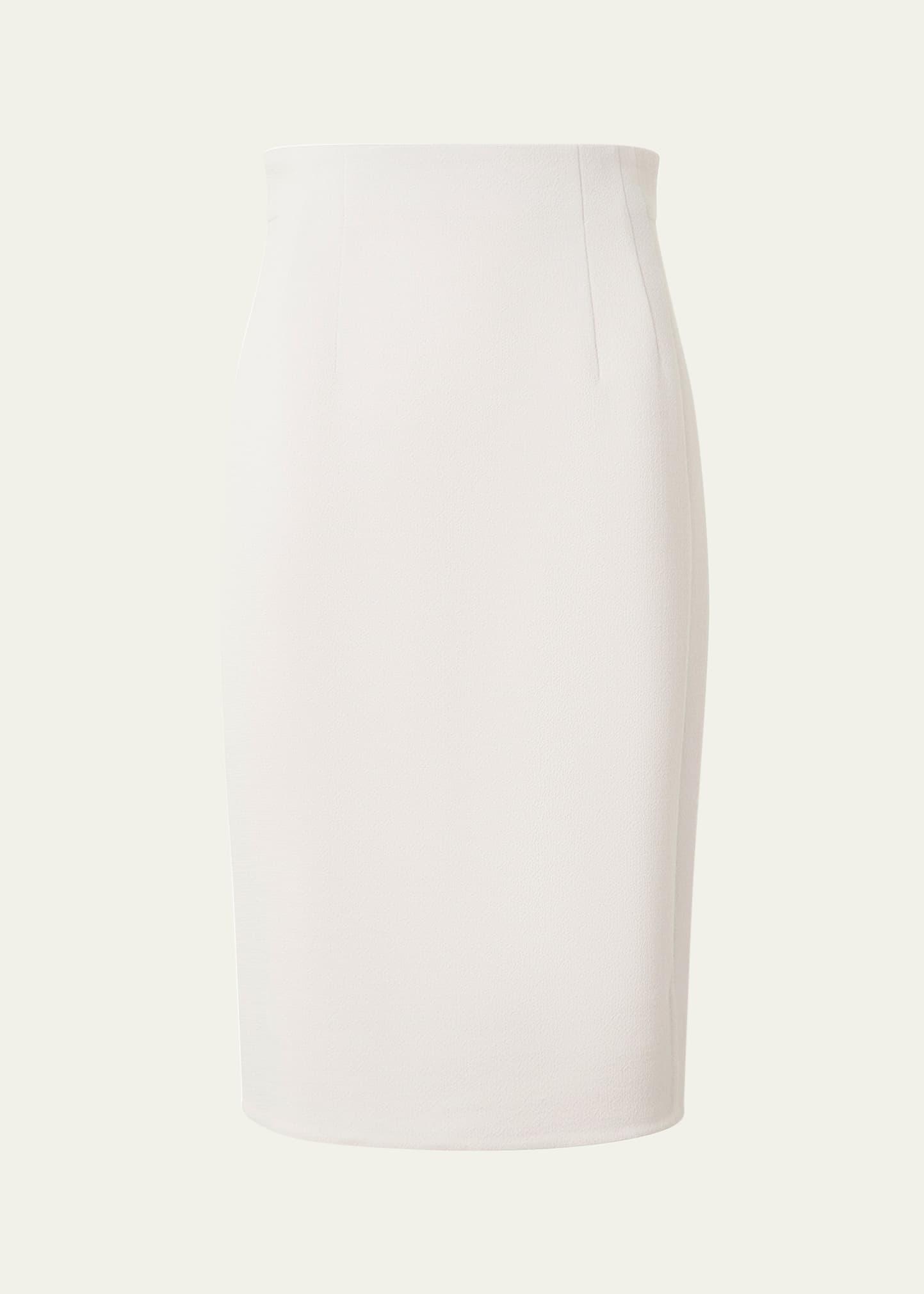 double-face wool crepe pencil skirt
