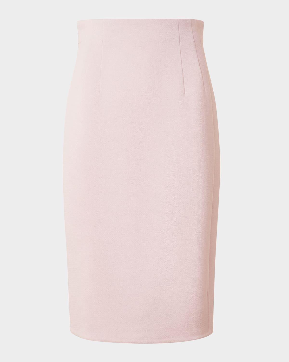 double-face wool crepe pencil skirt