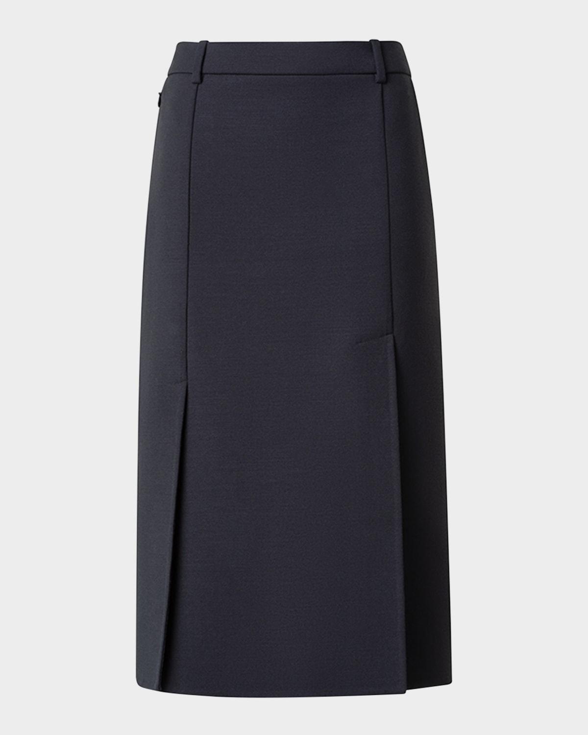 double-face wool pencil skirt