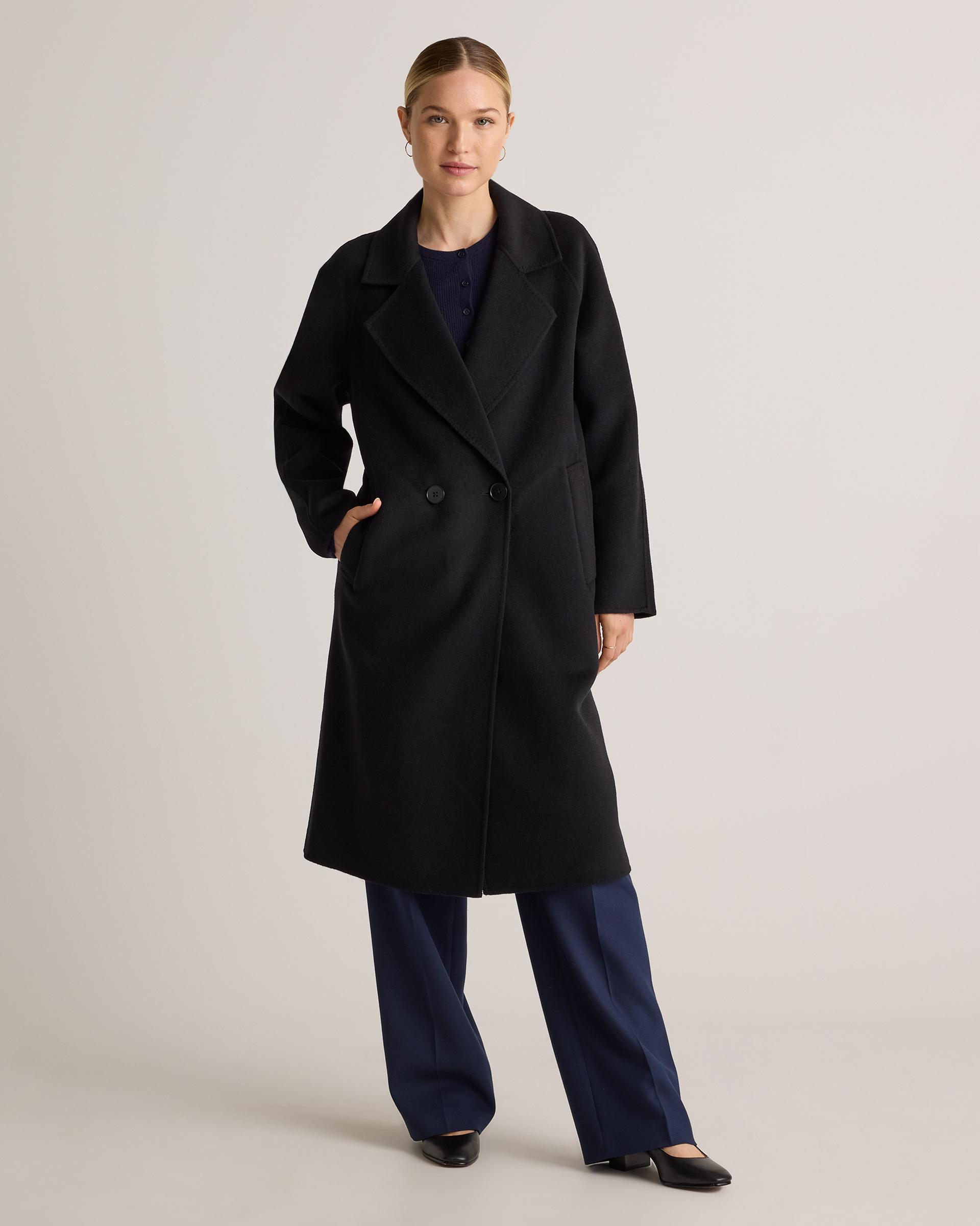 double-faced merino wool notched lapel coat