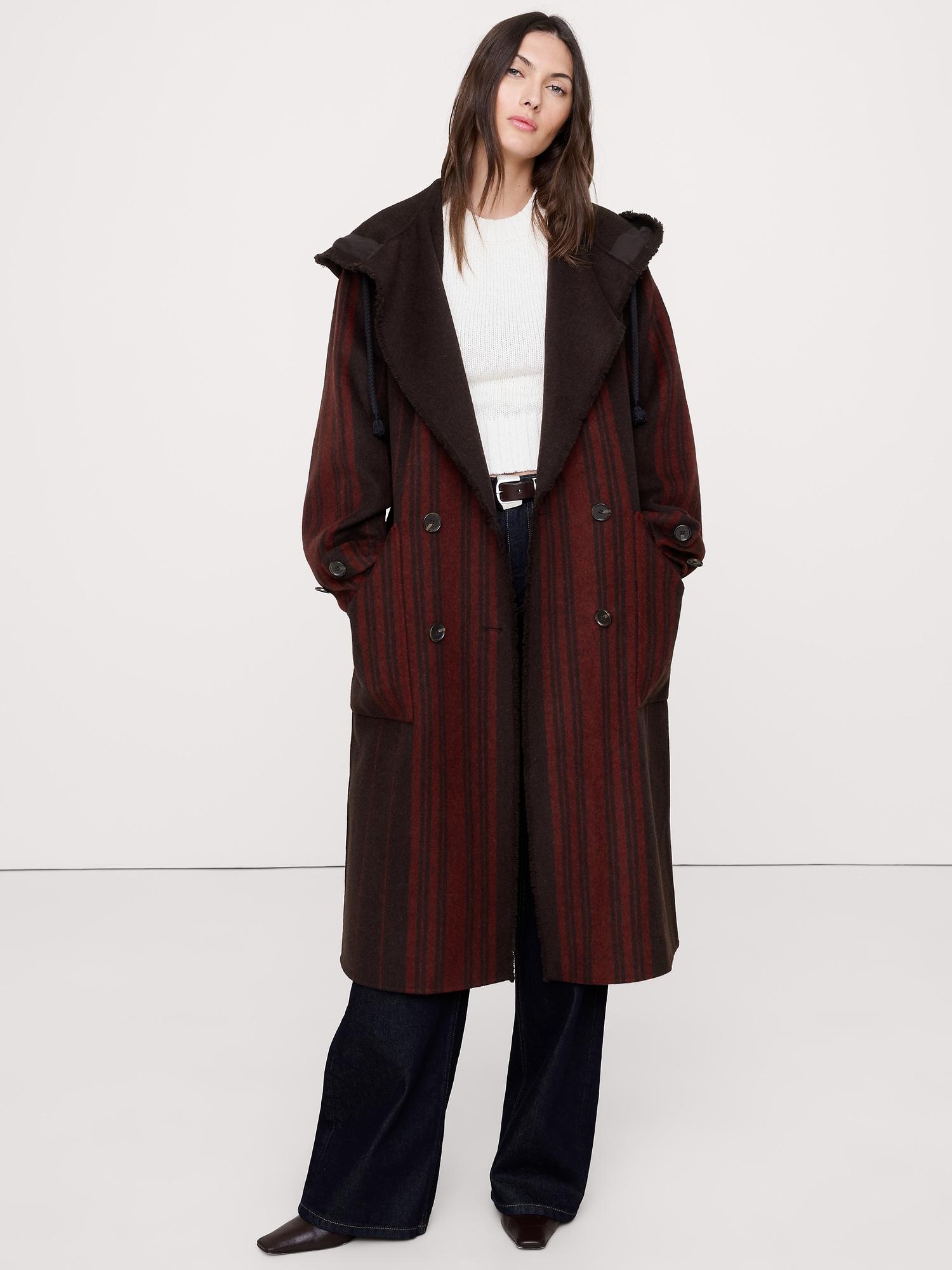 double-faced wool-blend parka coat