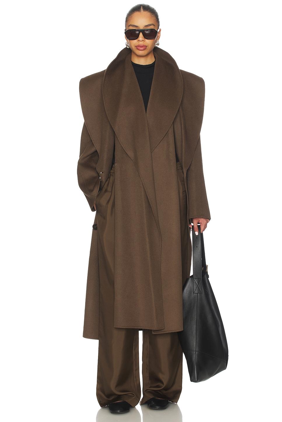 double-faced wool scarf coat