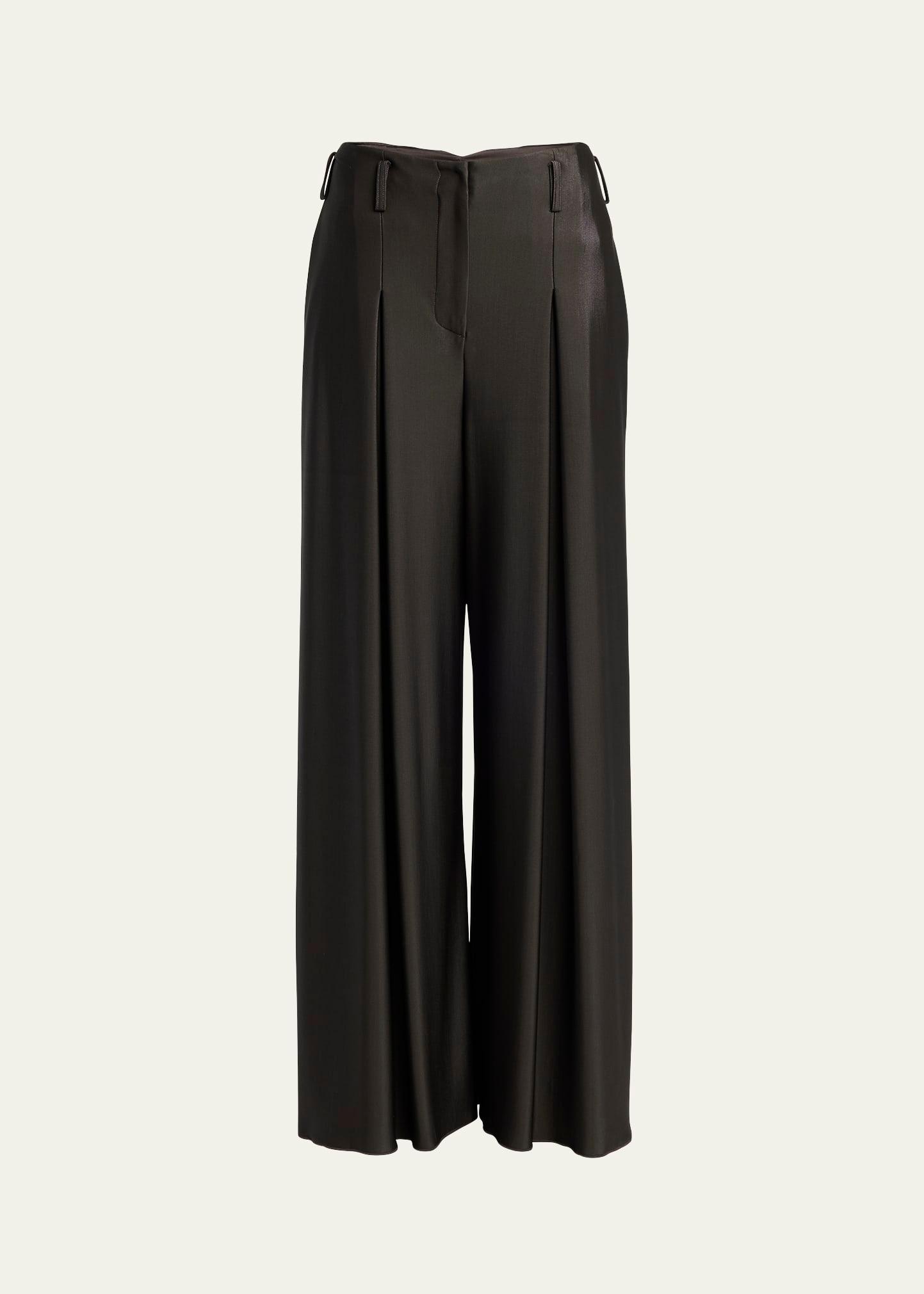 double jersey flowy pleated trousers