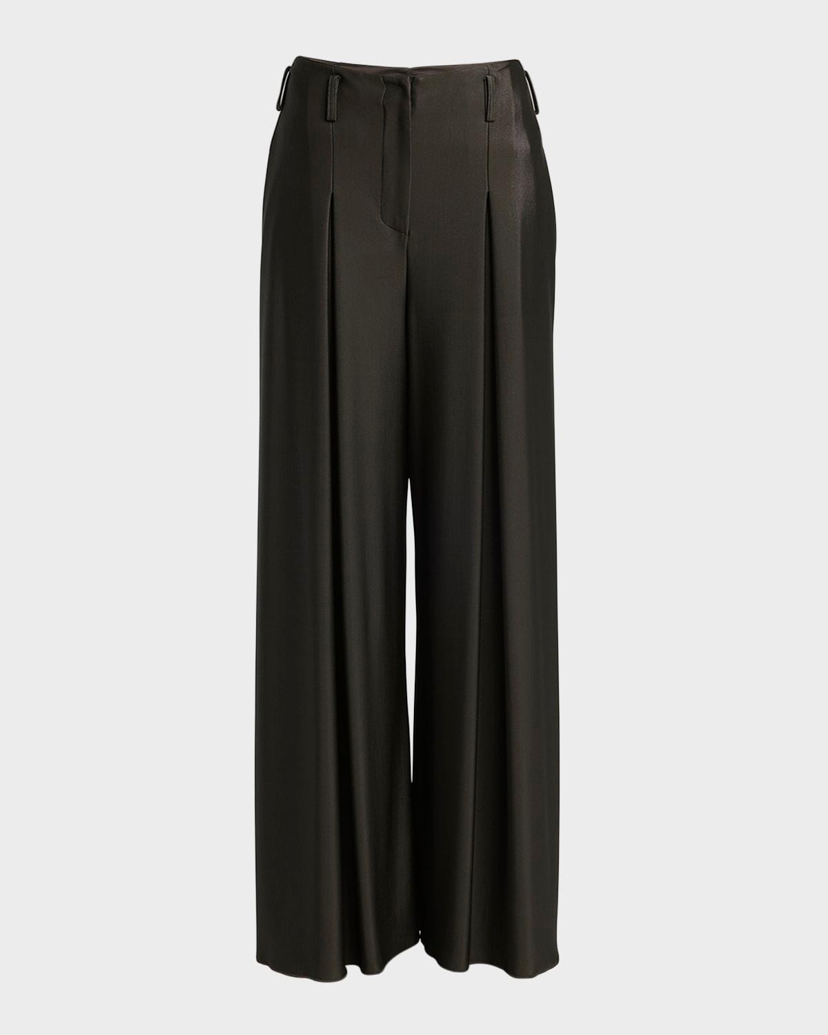 double jersey flowy pleated trousers