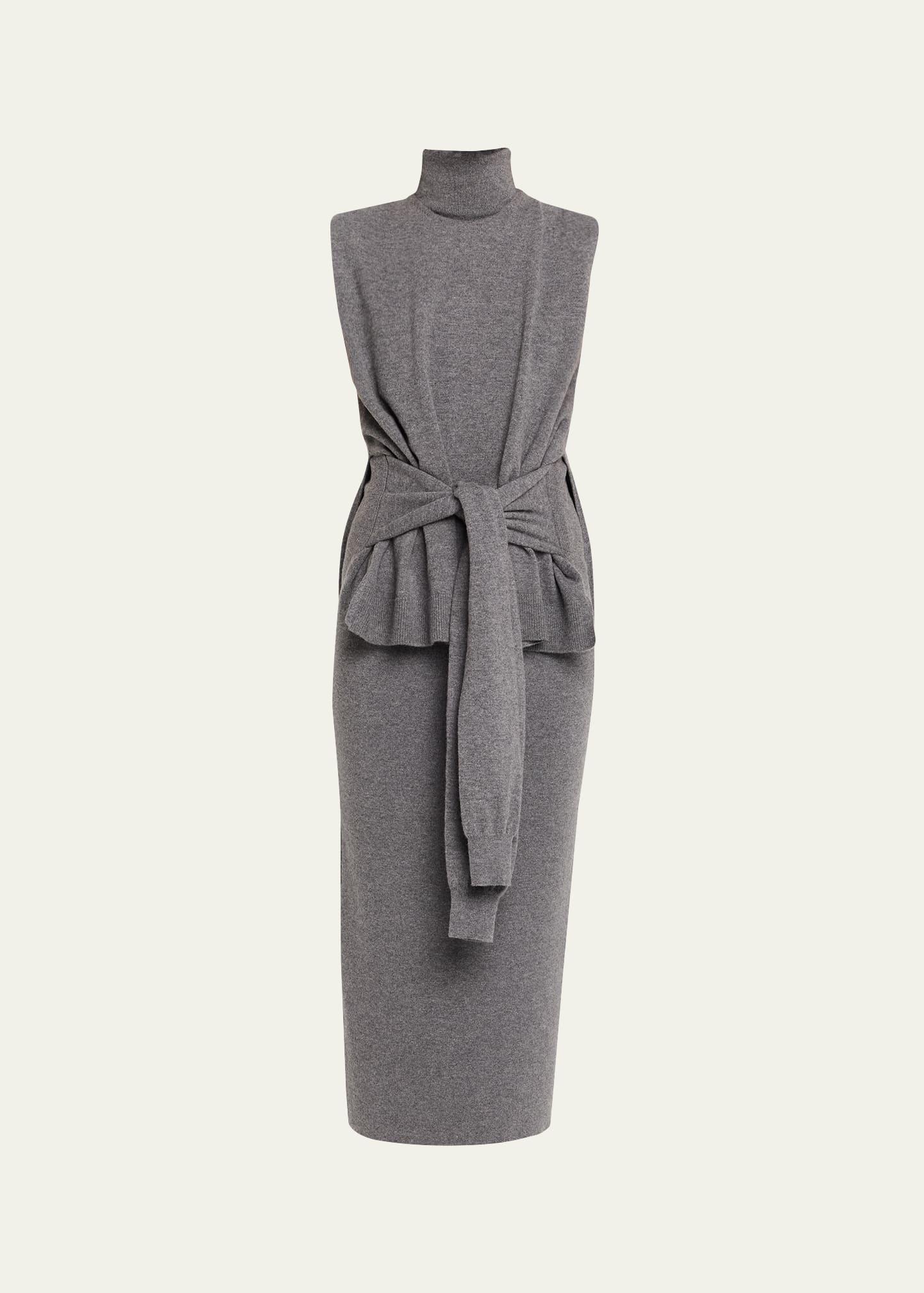 double-layer cashmere-wool dress