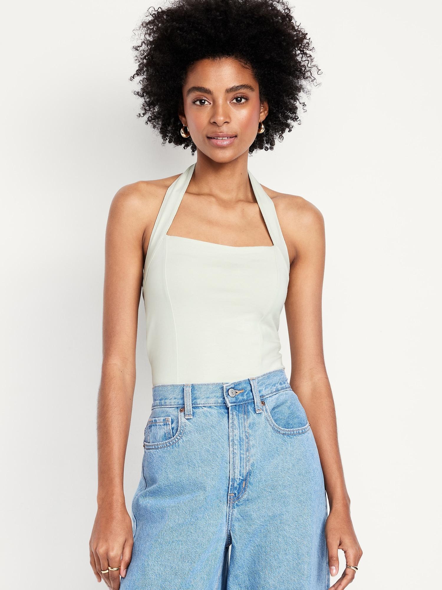double-layer halter top