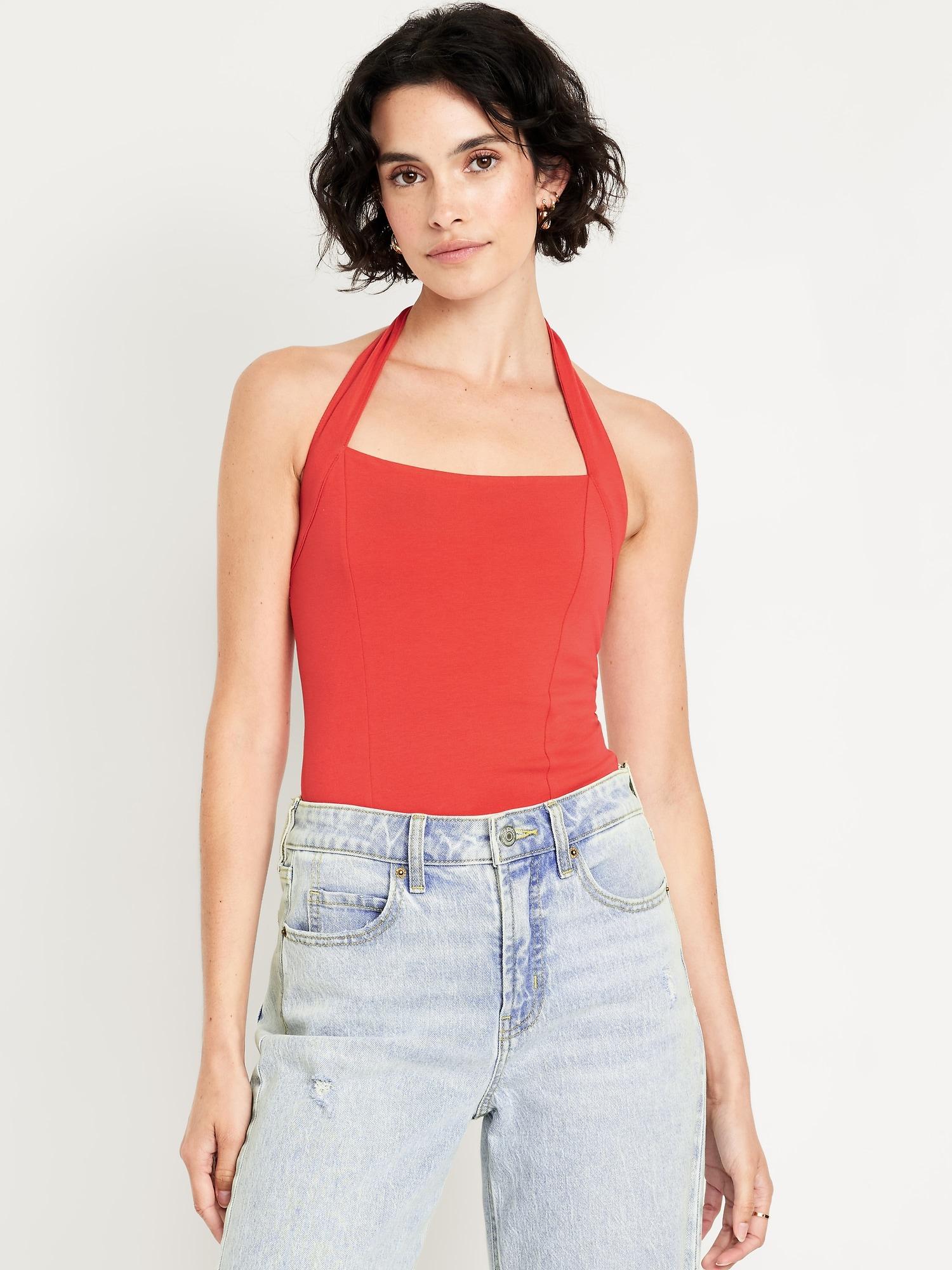 double-layer halter top