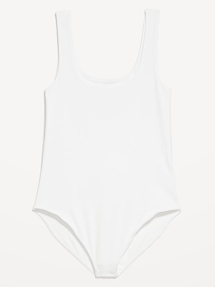 double-layer scoop-neck bodysuit