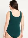 double-layer scoop-neck bodysuit
