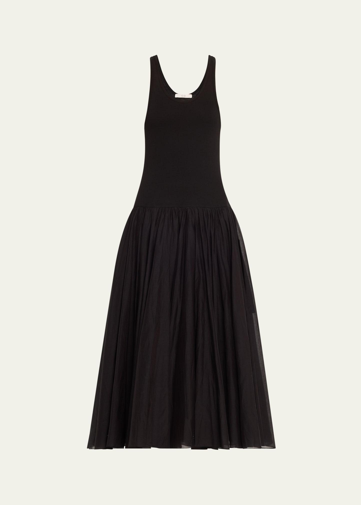 double-layered crinoline maxi dress