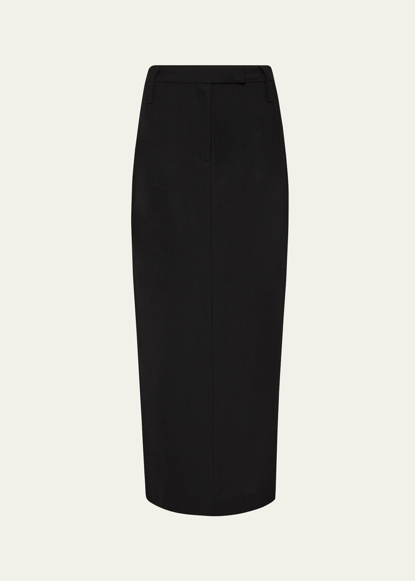 double-loop straight maxi skirt