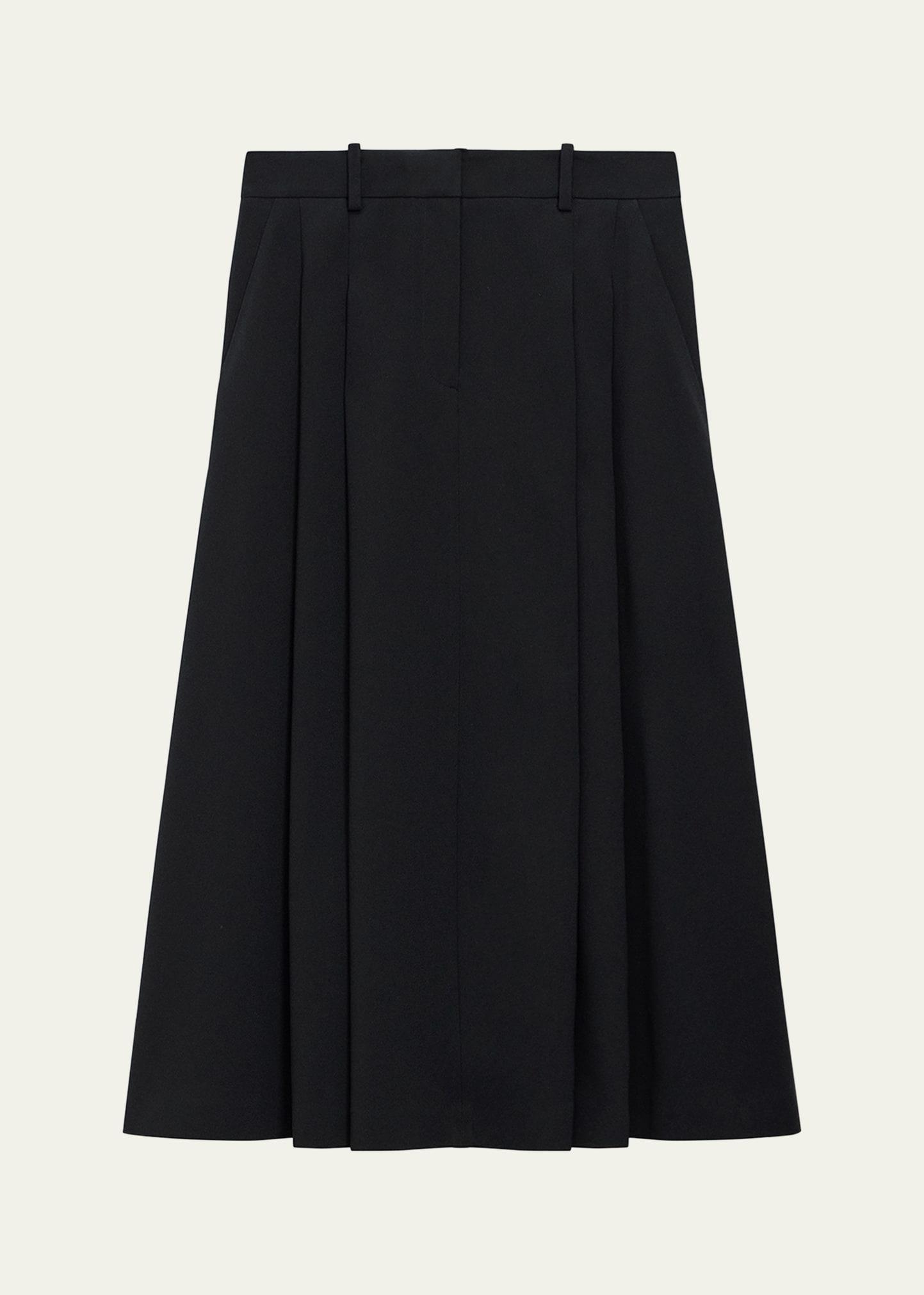 double-pleat trouser maxi skirt