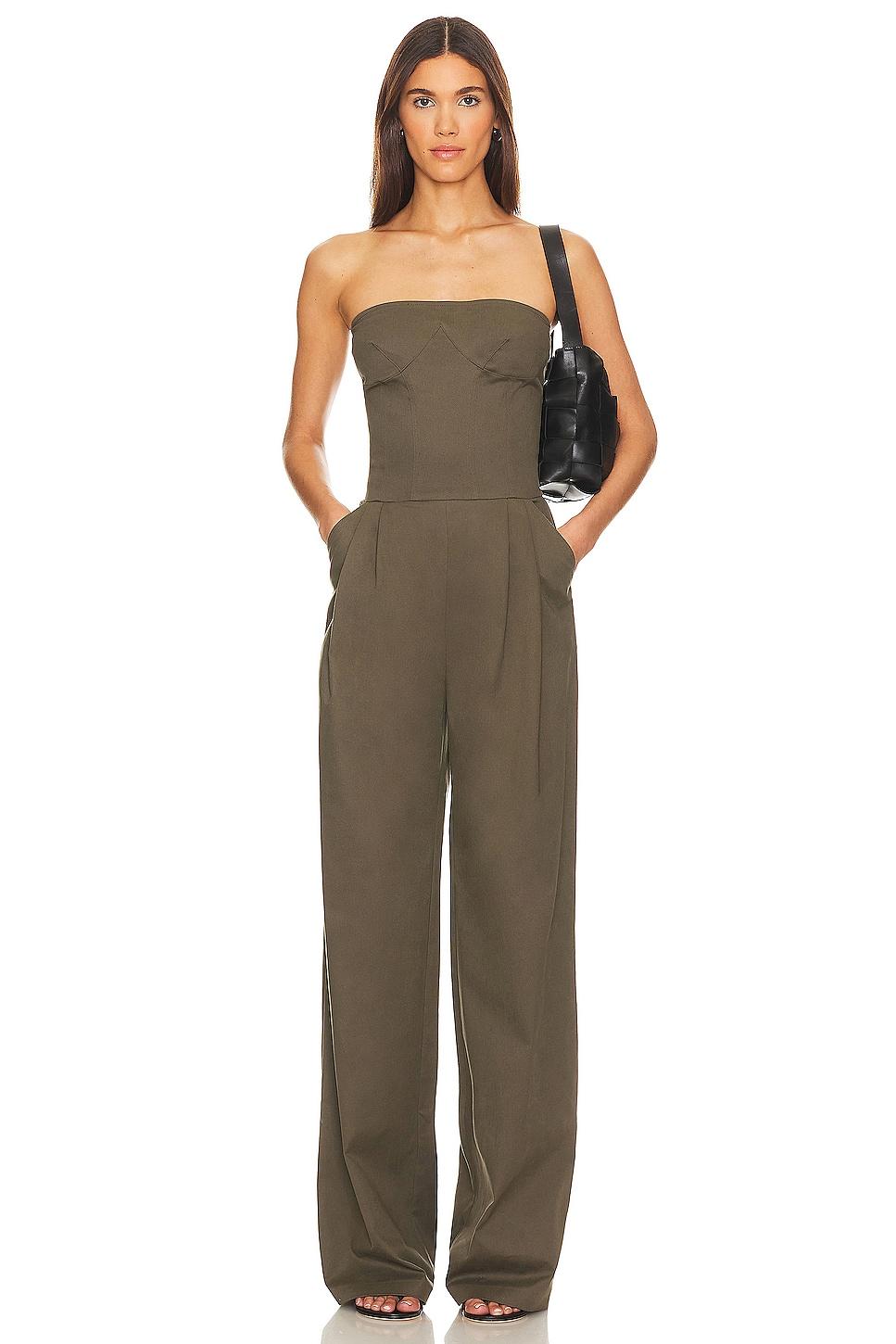 double pleated wide leg jumpsuit