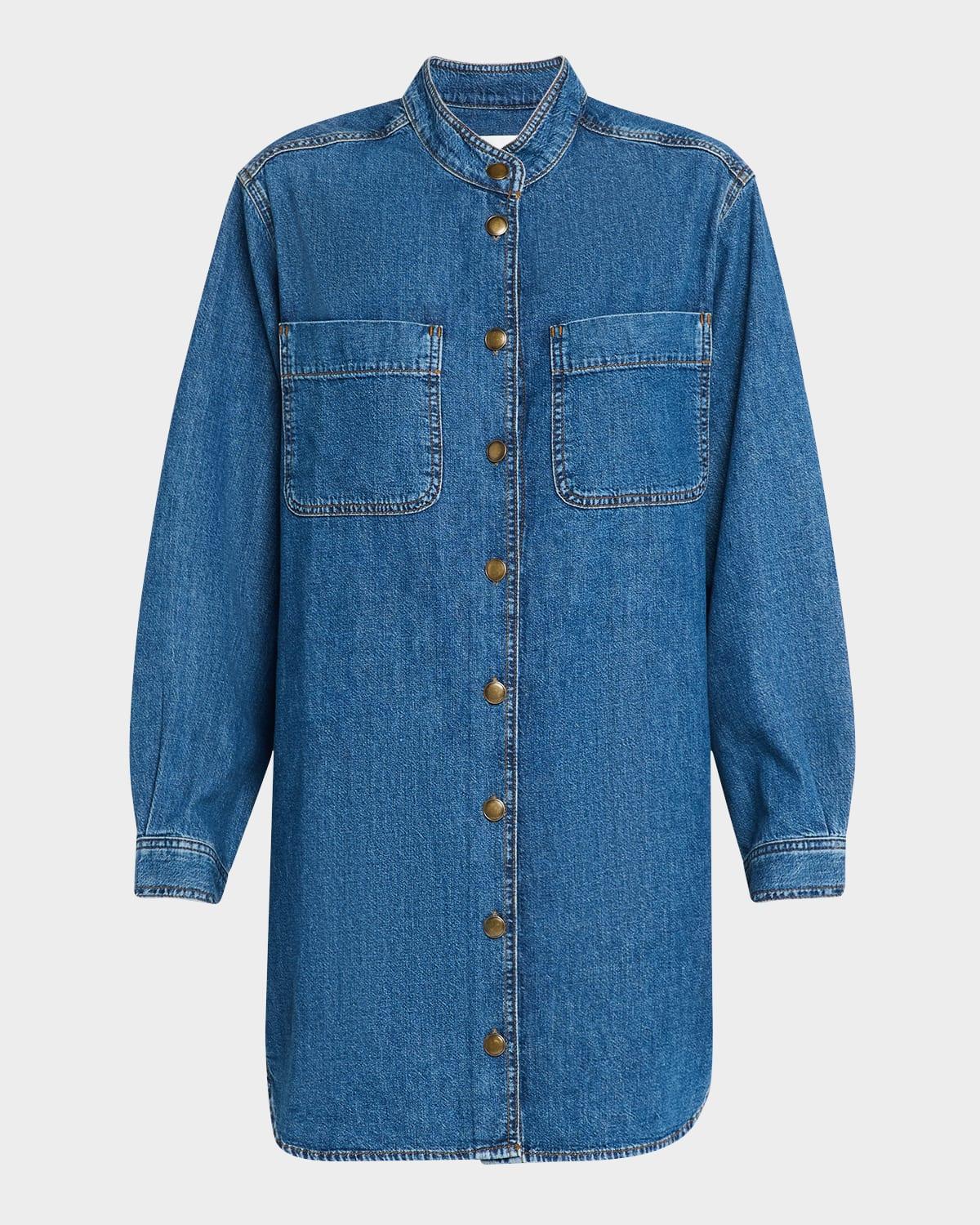 double pocket denim shirtdress