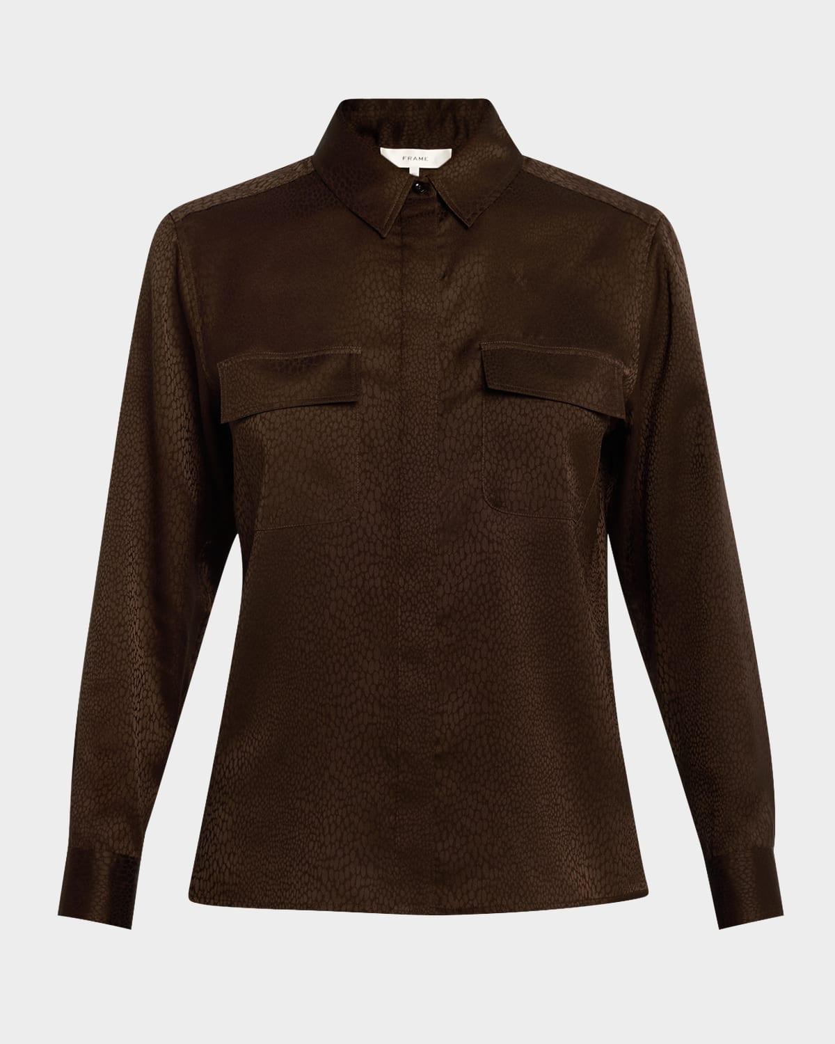 double pocket satin shirt