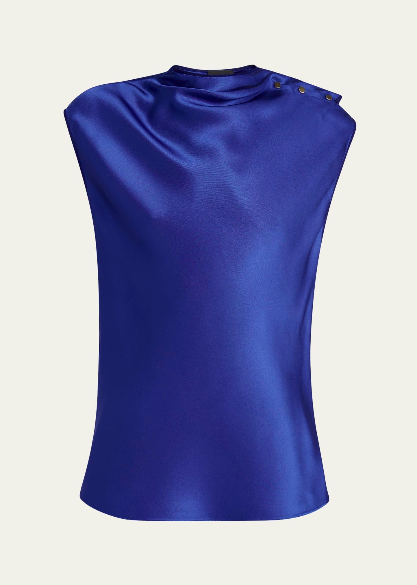 double silk satin blouse