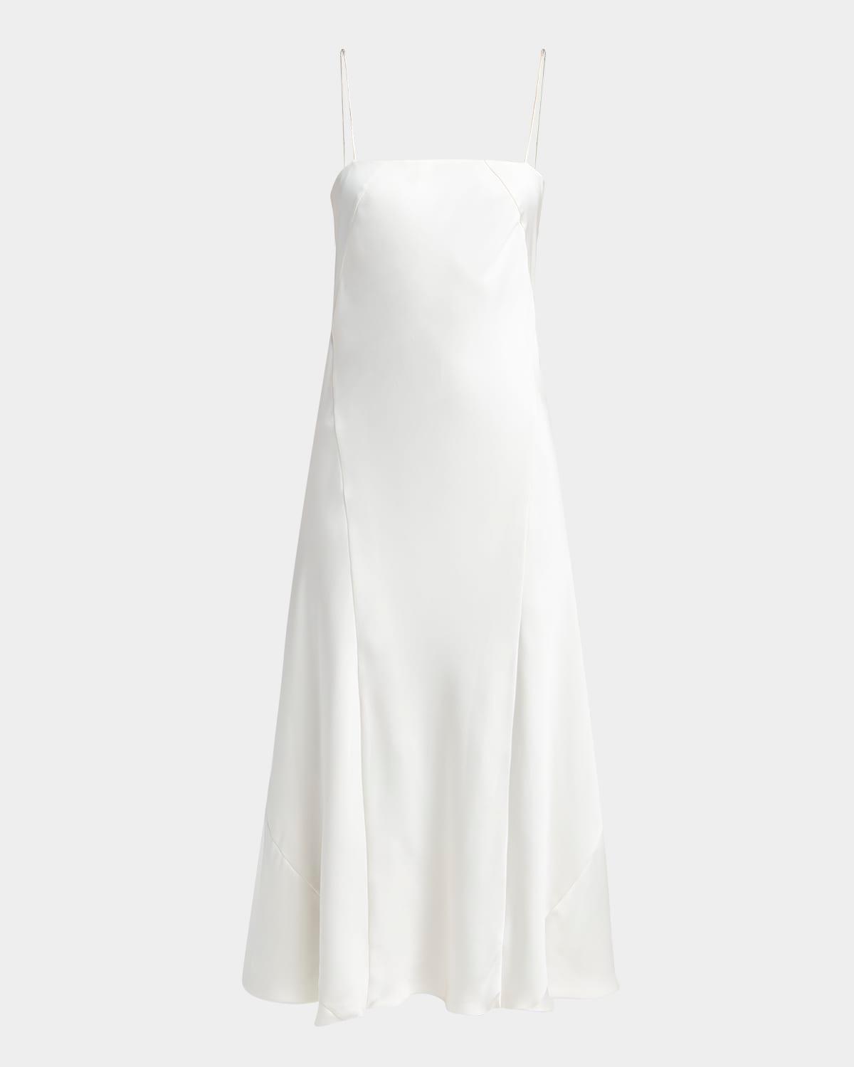 double silk satin spaghetti-strap maxi dress
