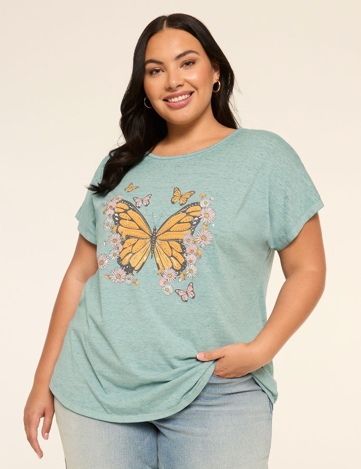 double-strap back butterfly graphic tee