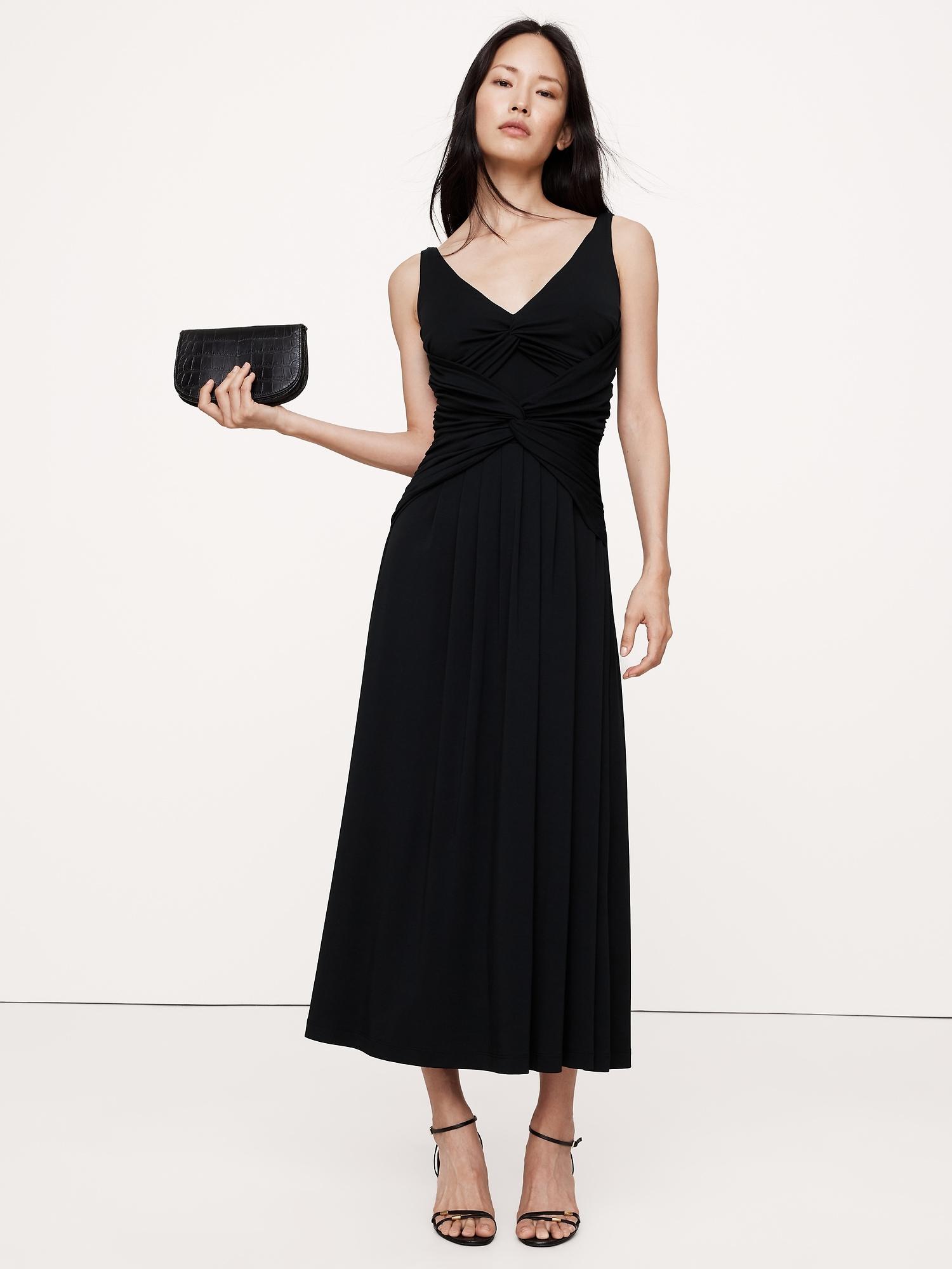 double-twist jersey midi dress