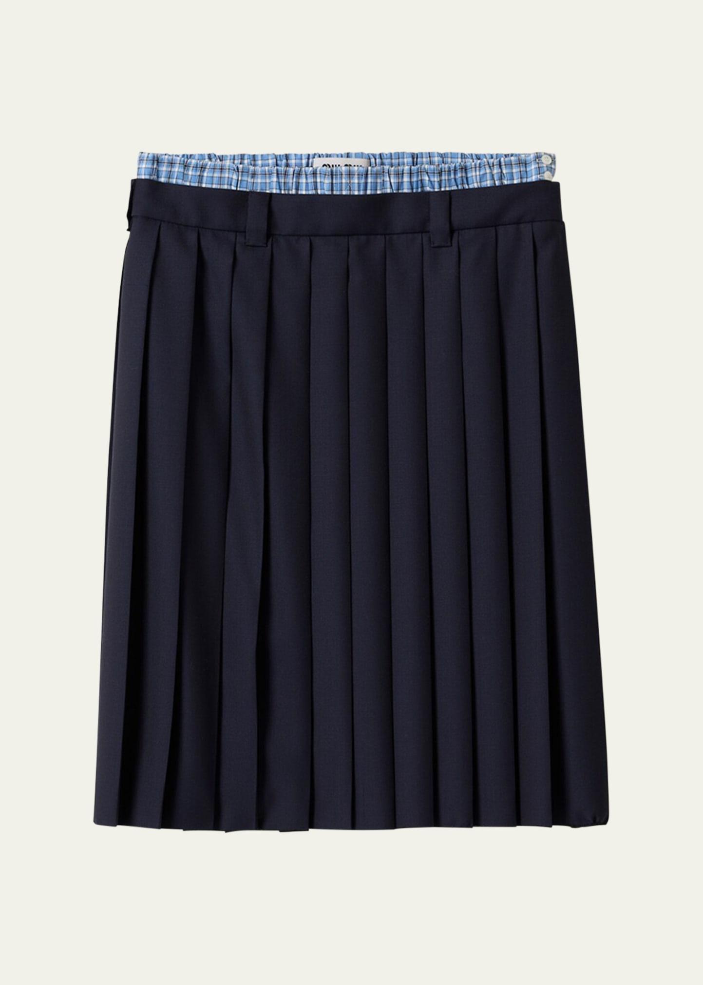 double-waist pleated skirt