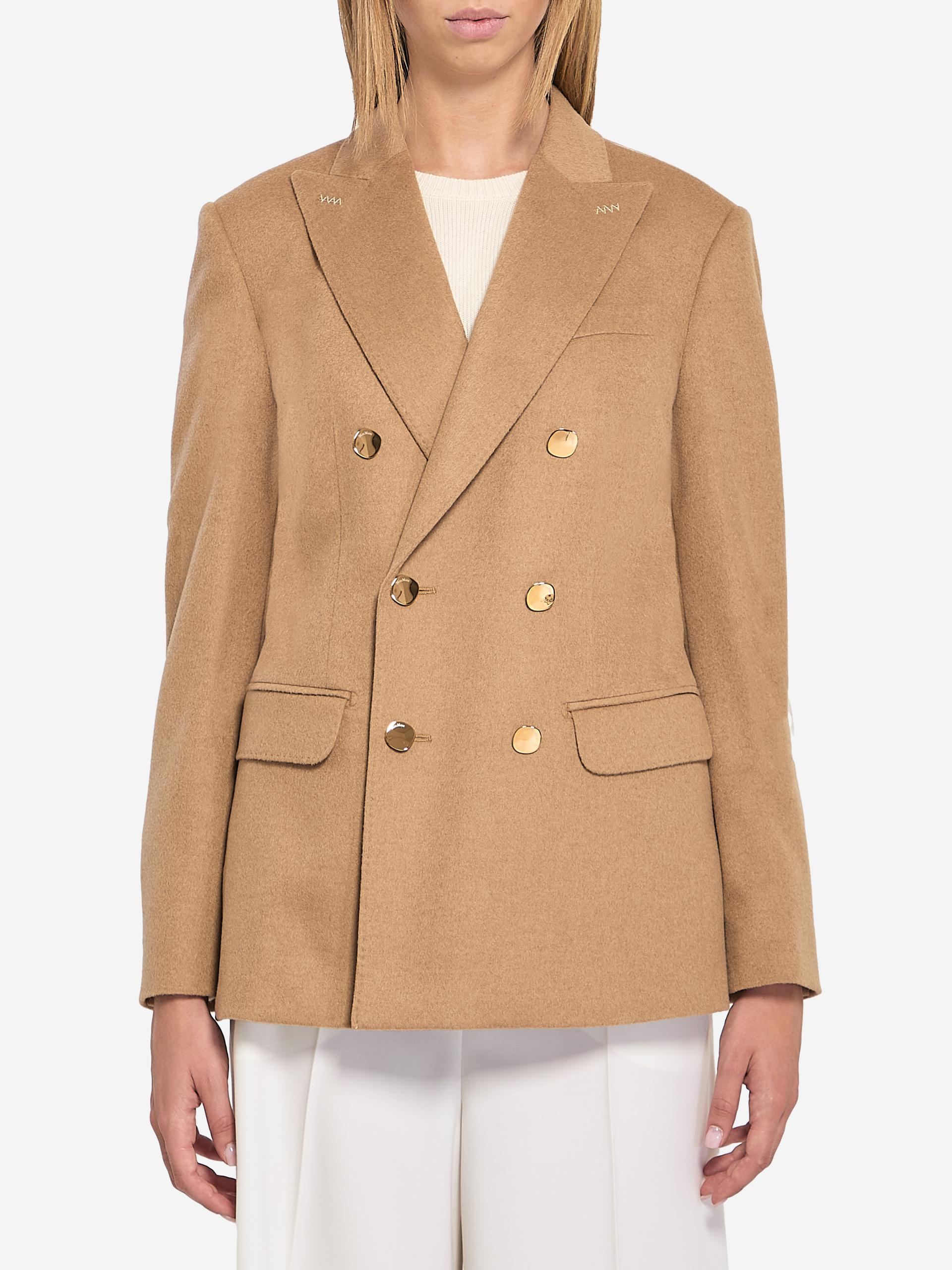 doublebreasted blazer in camel