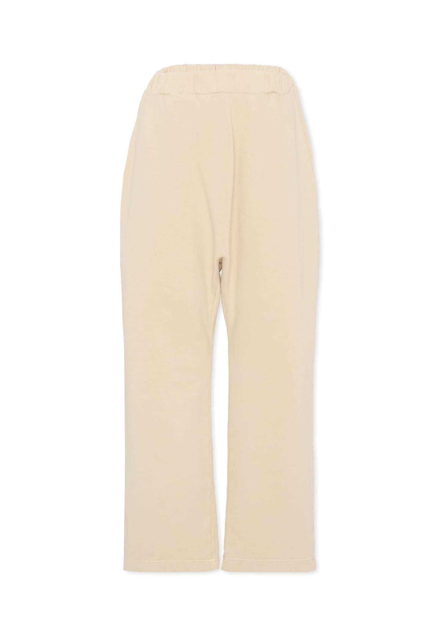 douuod beige trousers for girl with logo