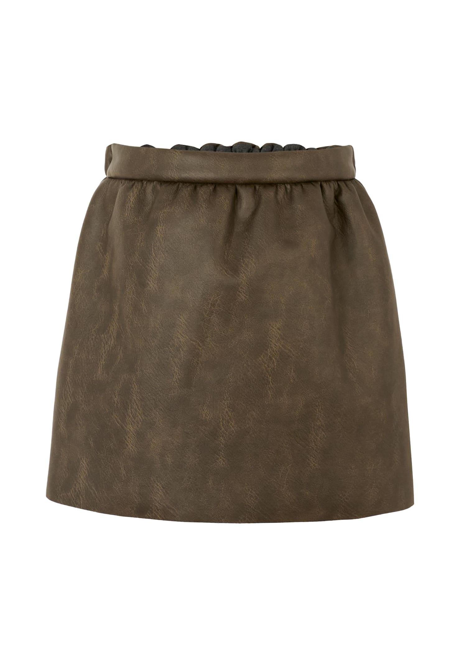 douuod brown skirt for girl with logo