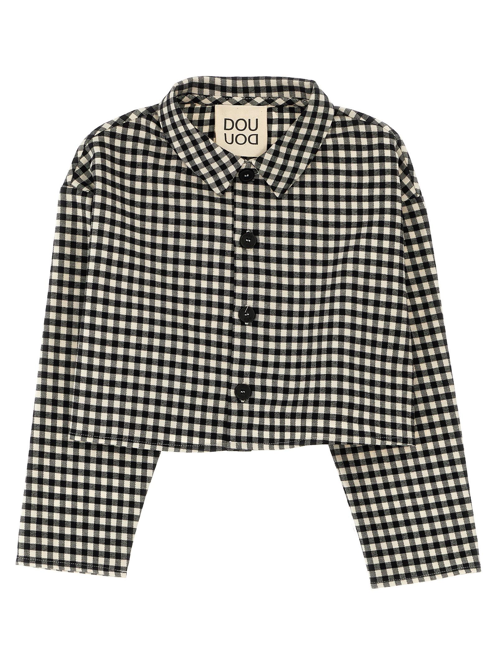 douuod flannel crop shirt