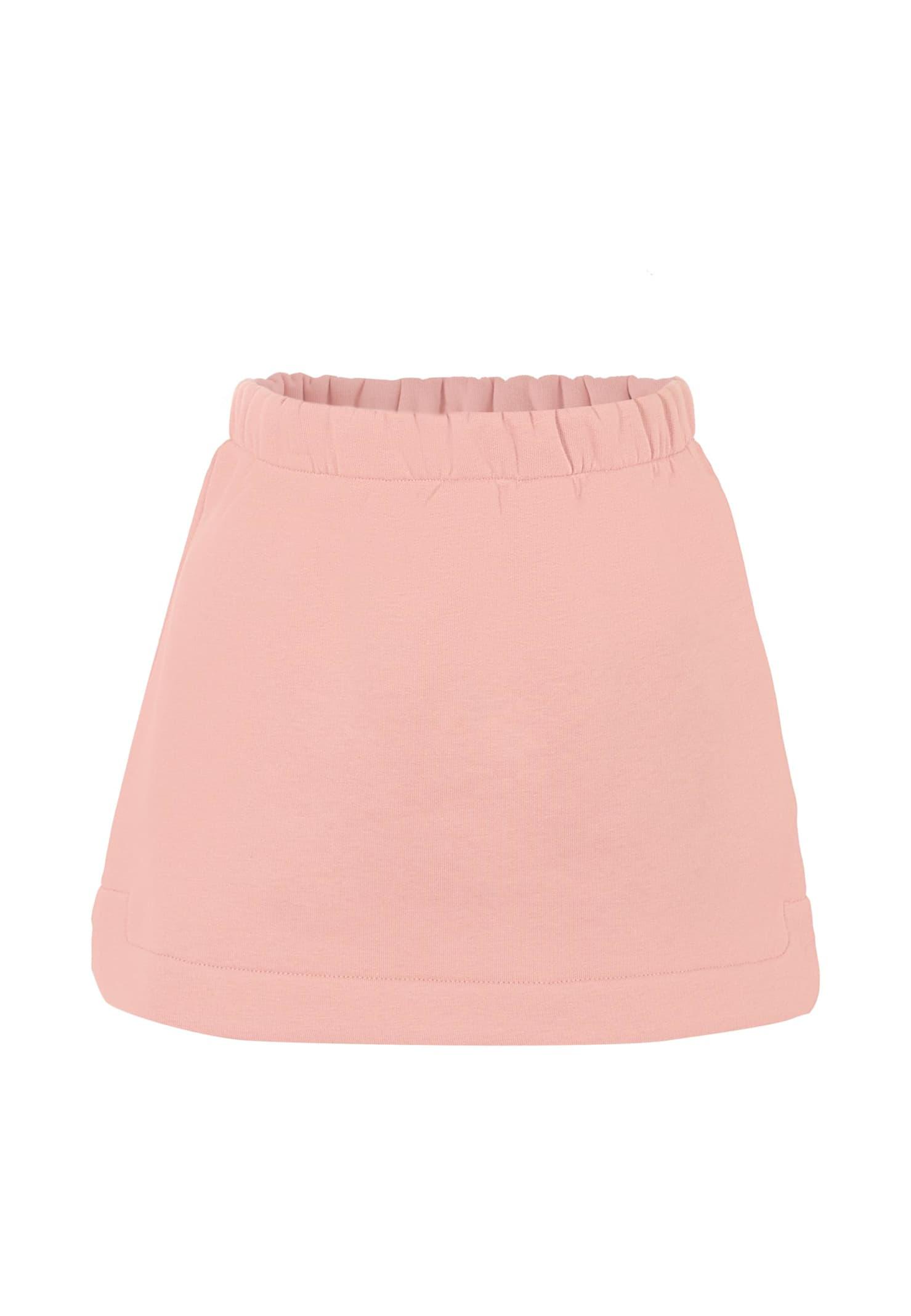 douuod pink skirt for girl with logo patch
