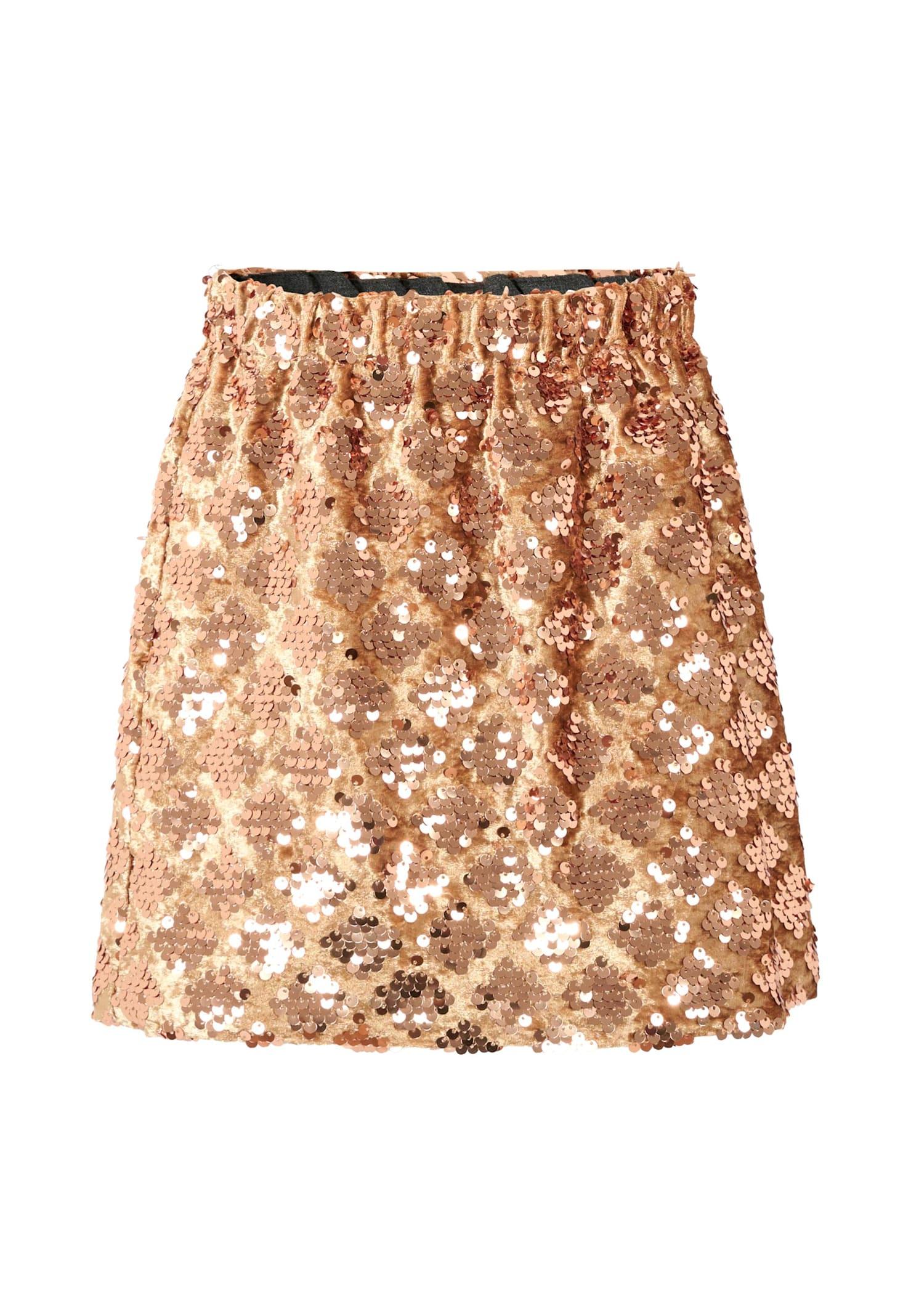douuod rose gold skirt for girl with sequin
