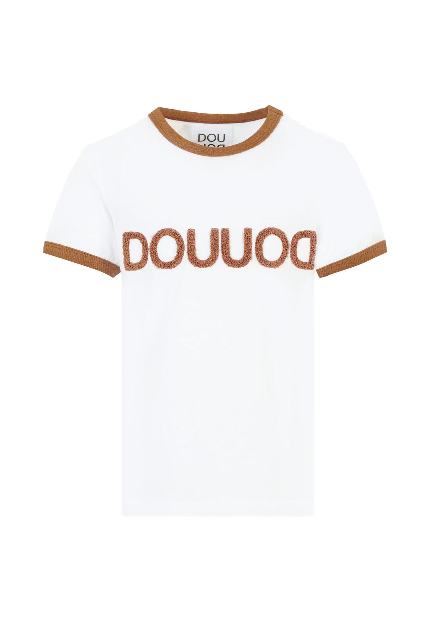 douuod white t-shirt for girl with logo