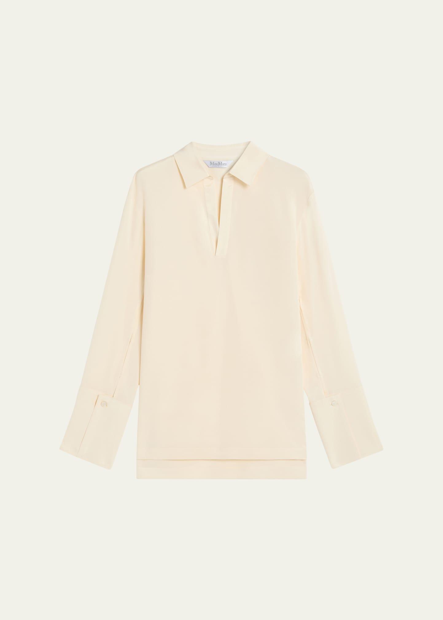 dover silk stretch collared shirt