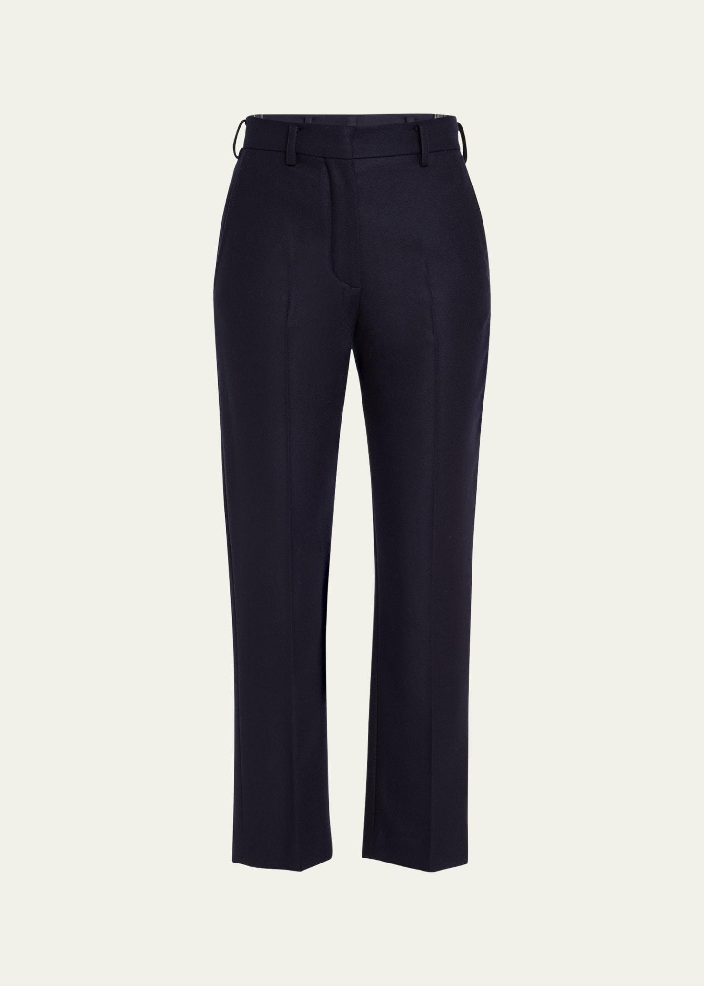 doyle cashmere flannel straight-leg ankle trousers