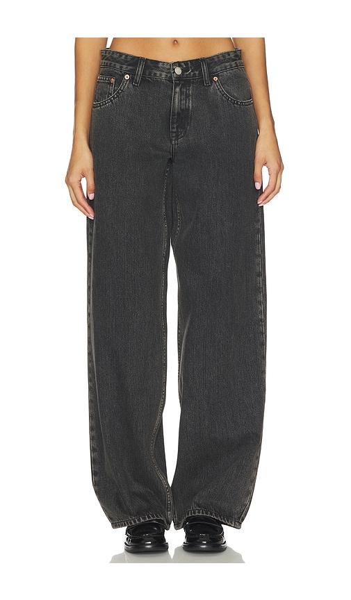 dr. denim hill wide leg jeans in black.