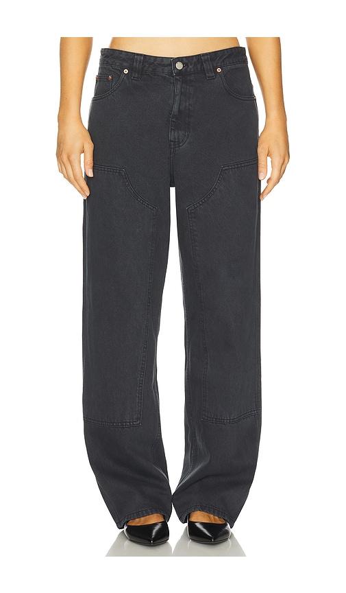 dr. denim jena double knee wide leg in grey.