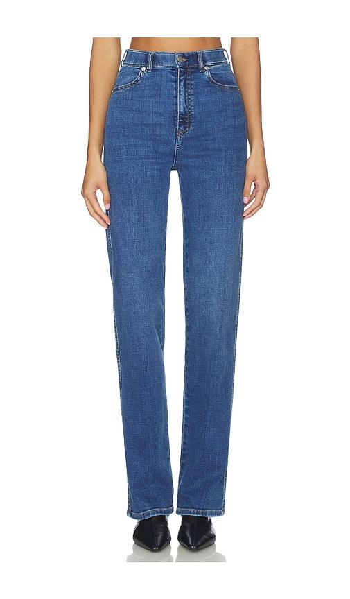 dr. denim moxy straight leg in blue.