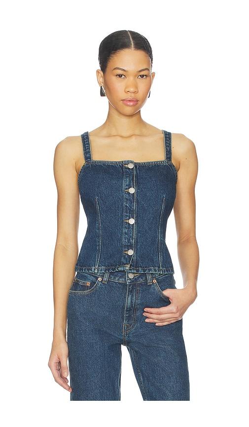 dr. denim niamh top in blue.