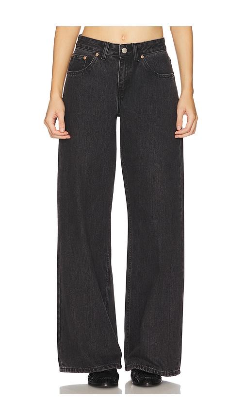 dr. denim rhue wide leg jeans in black.