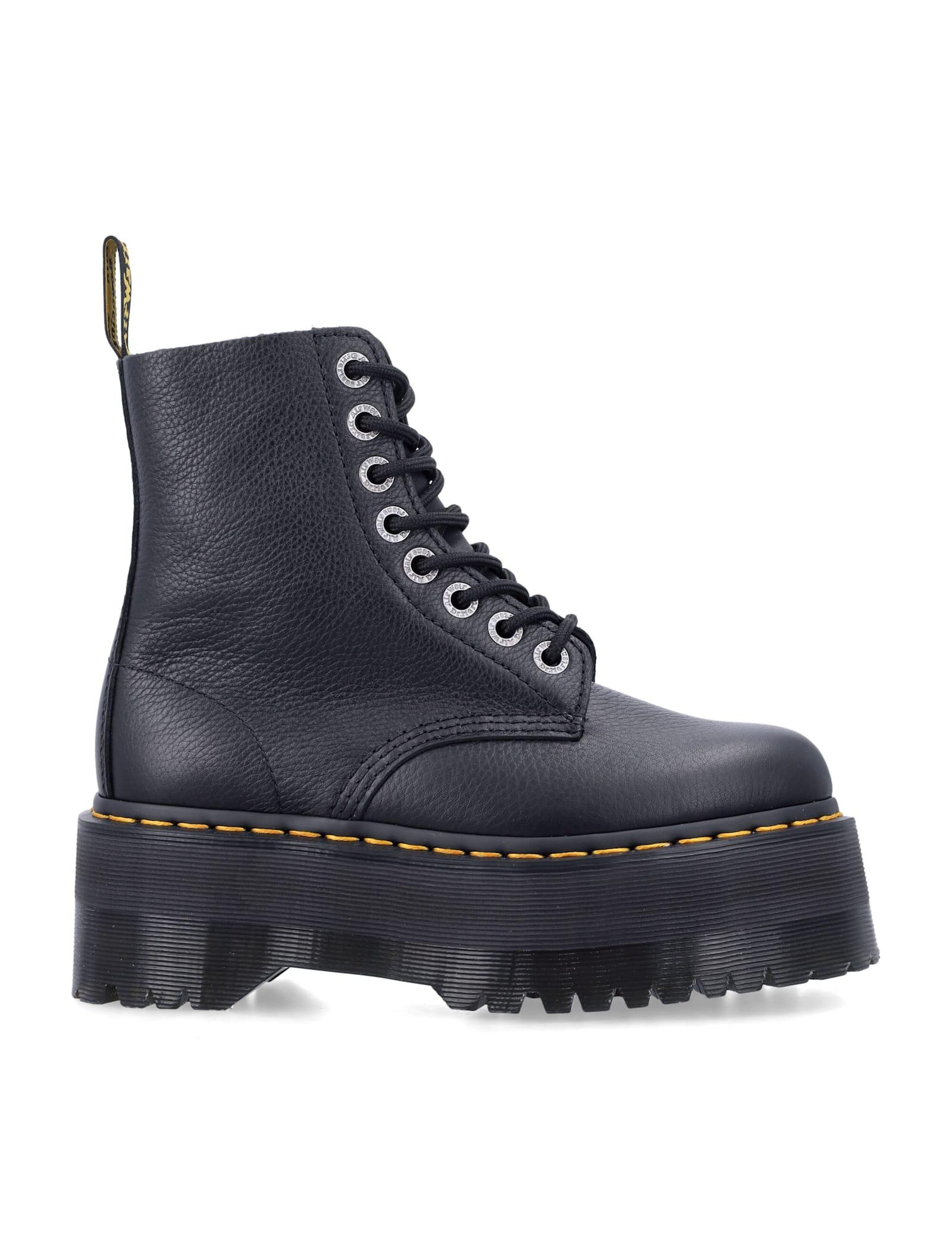 dr. martens 1460 pascal max black leather platform boots