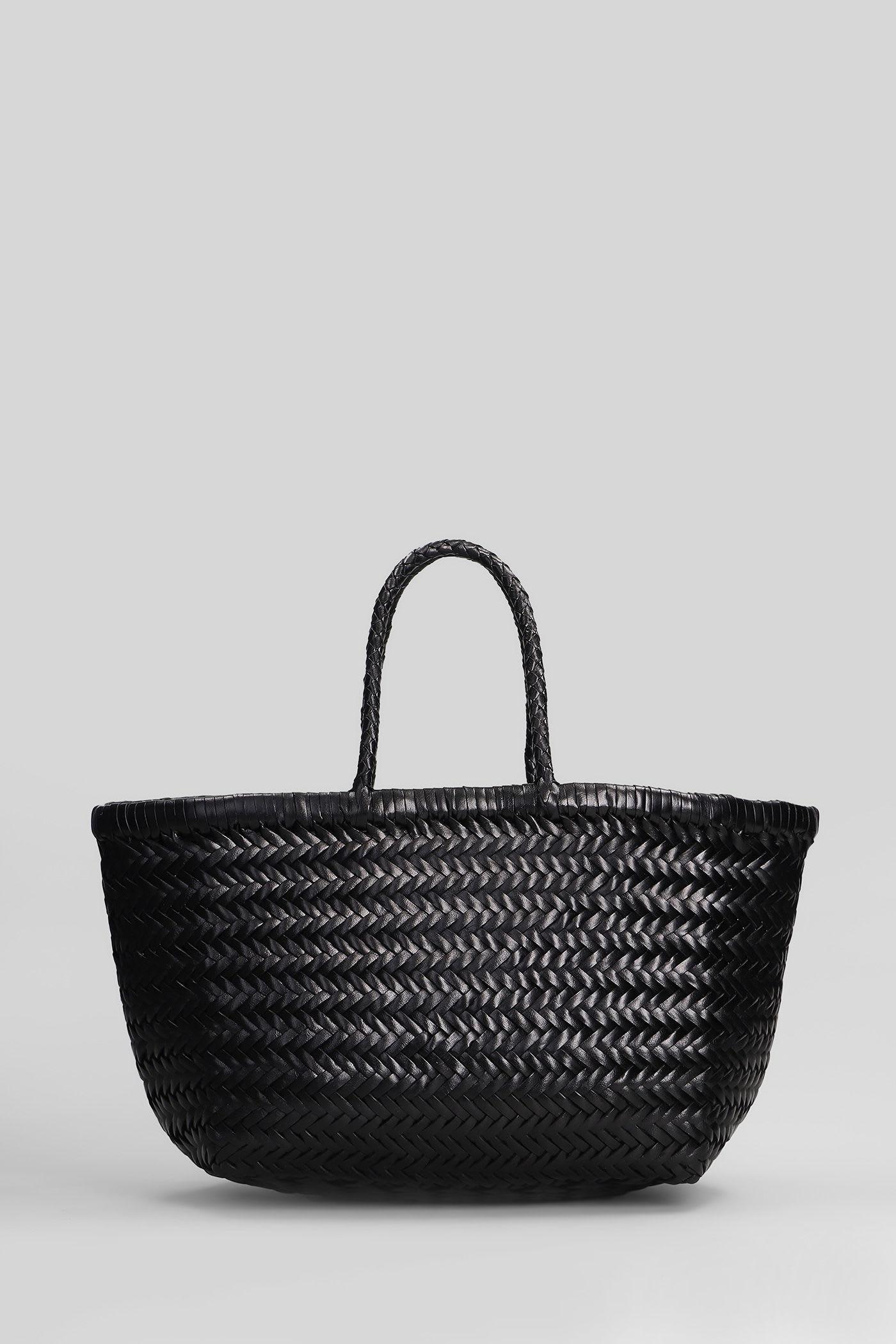 dragon diffusion bamboo 3 jump small tote in black leather