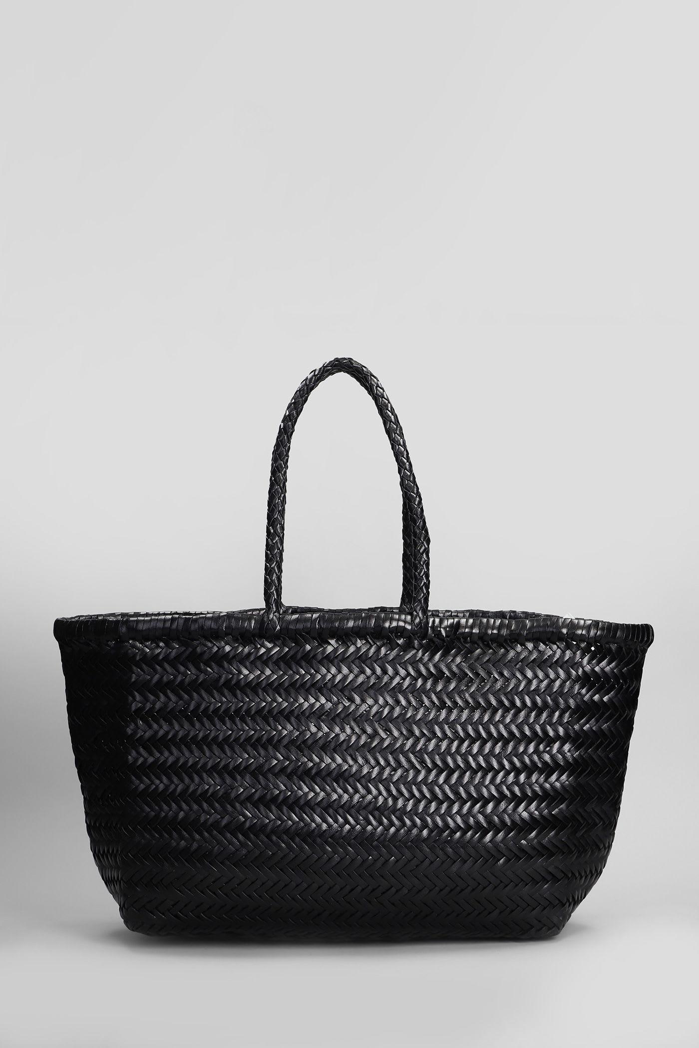 dragon diffusion bamboo triple jump tote in black leather