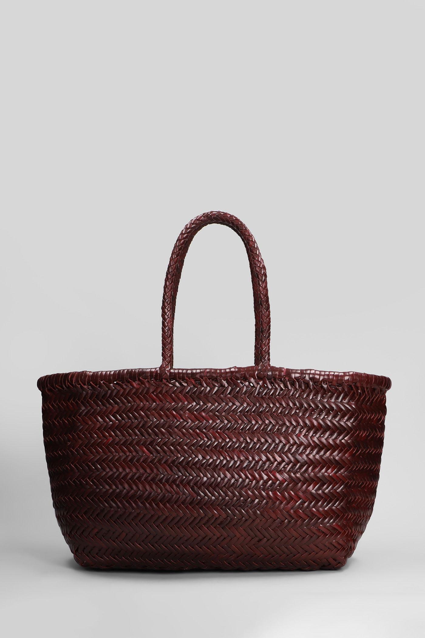 dragon diffusion bamboo triple jump tote in bordeaux leather